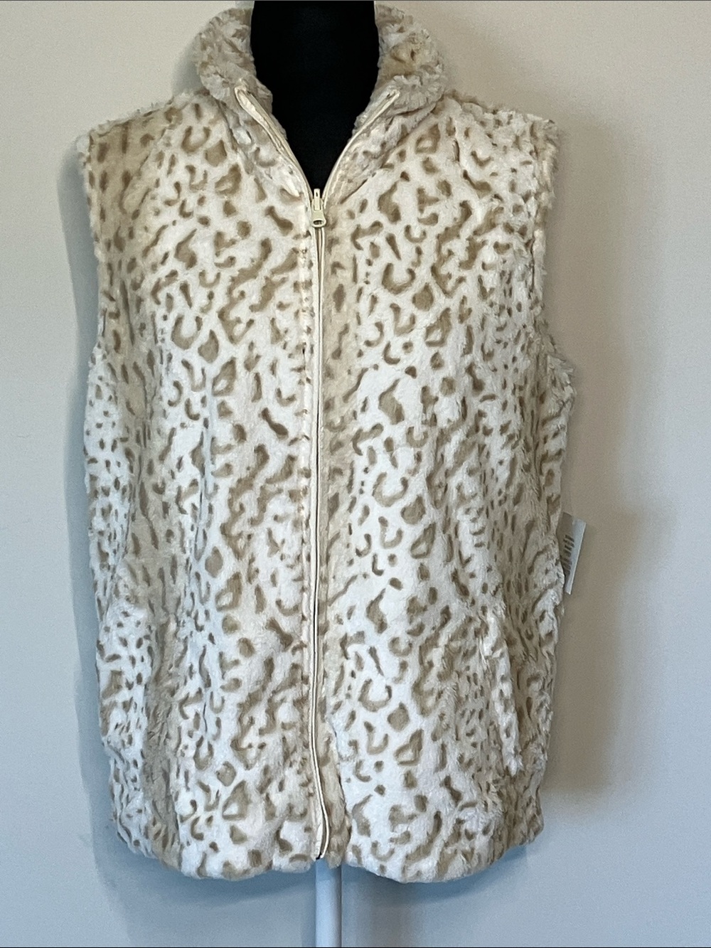 Anthony Richards Reversible Vest Animal Print Faux Fur Puffer Style SIZE M